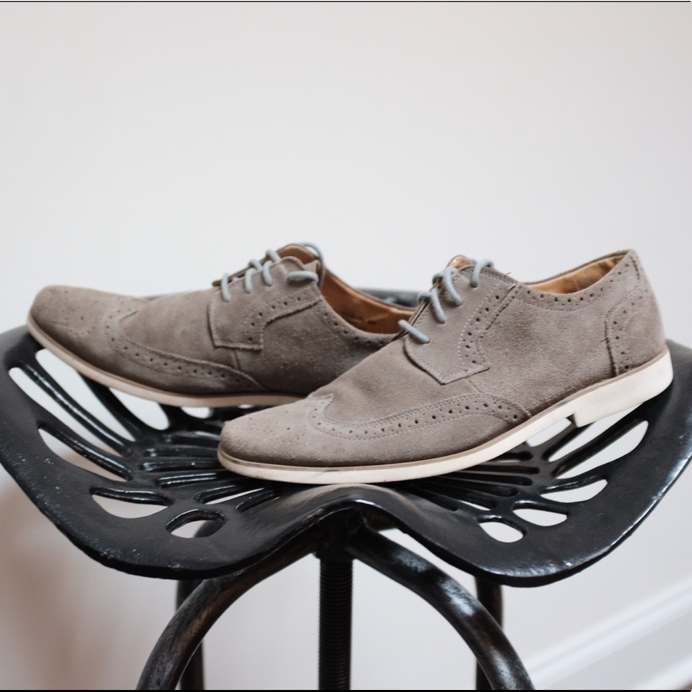 [Stacy Adams] Faux Suede Grey Dress Shoes